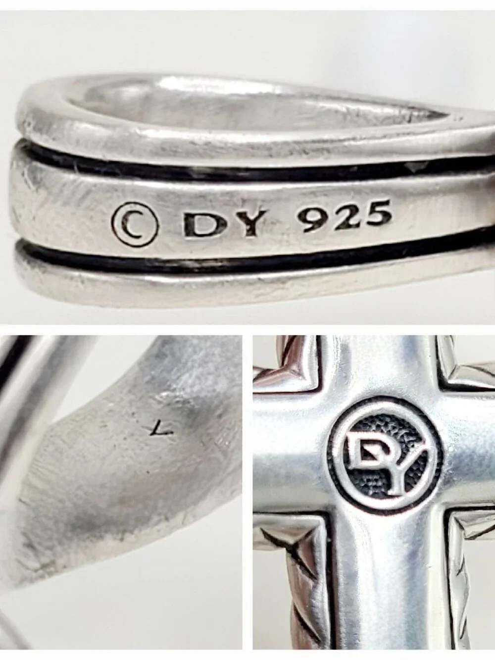 David Yurman Large Chevron Cross Pendant w/ Pavé Black Diamonds - 41.5mm